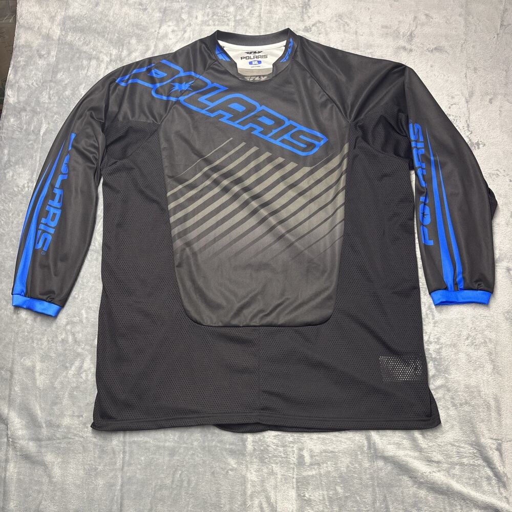 Polaris Fly Racing Shirt Jersey Long Sleeve Blue Black Mens Sz 3XL